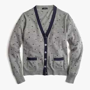 J.Crew Harlow Cardigan in Grey with Navy